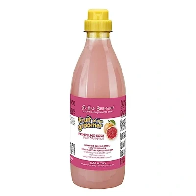 Imagen de Champú de Pomelo Rosa para Perros y Gatos Especial Pelaje Medio Línea Fruits 500 ml Tonifica Regenera el Manto Pelo Elaborado con Fragancia Natural IV San Bernard