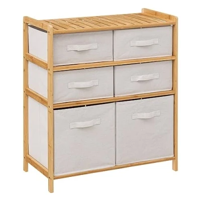 Imagen de 5five estantería con 6 cestas de bambú Tidy Box