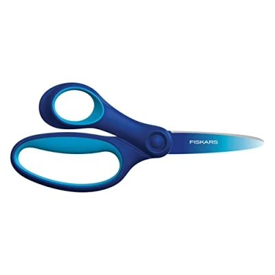 Imagen de Fiskars Tijeras infantiles, Para niños grandes de 8 a 11 años, zurdos, SoftGrip, Longitud: 15 cm, Color degradado, Azul, 1067854