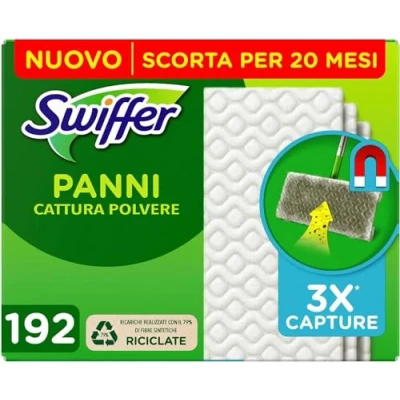 Imagen de Swiffer Dry paños atrapa polvo, 192 y el polvo la suciedad, ideal para pelo de animales, todo tipo suelos, tamaño grande, con 79% las fibras recicladas
