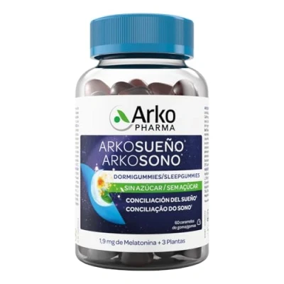 Imagen de Arkopharma Arkosueño Dormigummies 60 Gummies Sin Azúcar, Conciliar Sueño Fácilmente, 1,9mg Melatonina, Melisa, Tila y Amapola de California Para Dormir, Vegano