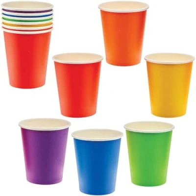Imagen de Baker Ross FN129 Vasos de Papel Colores Arco Iris Pack 30, Multiusos Reutilizables Biodegradables