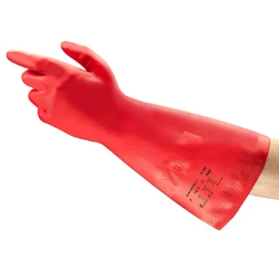 Imagen de Ansell AlphaTec 37 900 Guantes Nitrilo Resistentes Productos Químicos, Protección Industrial Química y Alimentario, Guante de Trabajo Sin Latex, Reutilizable, Rojo, Talla 2XL (12 Pares)
