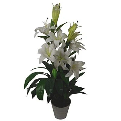 Imagen de Leaf Hoja de orquídea Artificial, Blanco, 90 cm