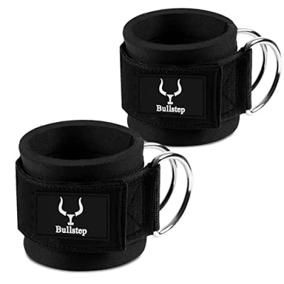 Imagen de Bullstep Tobilleras Poleas Gym para Entranamiento Gluteos y Piernas Agarre Tobillo polea 2 piezas Tobillera Cable Maquina Ankle Straps gimnasio