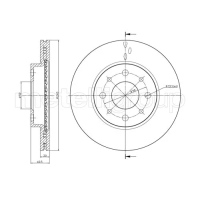 Imagen de Disco de freno METELLI 23 0754C