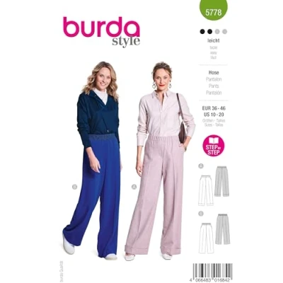 Imagen de burda Style 5778 Patrón de costura para pantalones mujer (instrucciones en inglés y alemán)