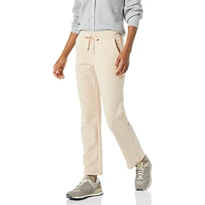 Imagen de Amazon Essentials Pantalón de chándal en Felpa con Pernera Recta (Disponible Tallas Grandes) Mujer, Beige Claro, L