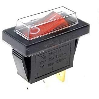 Imagen de Interruptor basculante de 3 polos iluminado A 230 V 15 con cubierta impermeable (5).