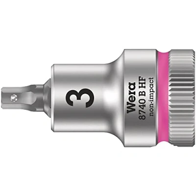 Imagen de WERA 05003030001 8740 B HF Hex Plus 3,0 x 35 mm Vaso de punta Zyklop con función retención 3/8&quot;