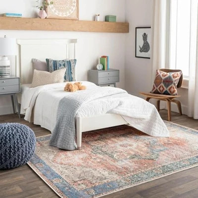 Imagen de Surya Doha Alfombra Salon Grande TradicionalBohemia Habitacion Cocina Lavable Lavadora de Tejido Plano Grande, Color Gris Claro, Crema, Marrón, Azul, Terracota, Amarillo, Oro Oscuro