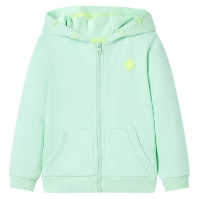 Imagen de vidaXL Sudadera Infantil con Capucha y Cremallera Ropa de Niños Verde Brillante 104