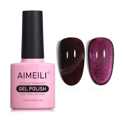 Imagen de AIMEILI 9D Ojo de Gato Esmaltes Semipermanentes para Uñas Sin crueldad Vegano Libre HEMA Magnético Soak Off UV LED Permanentes Esmalte 10ml，745