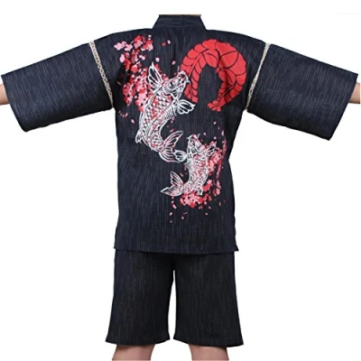 Imagen de thefancypumpkin Jinbei Kimono japonés Yukata para Hombre, Color 07, XL