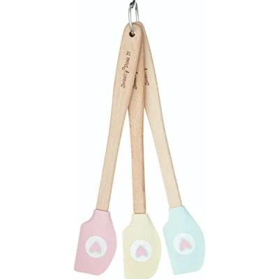 Imagen de KitchenCraft Sweetly Does IT Set de Mini Espátulas Floral, Silicona, Multicolor, 13x3x15 cm, 3 Unidades