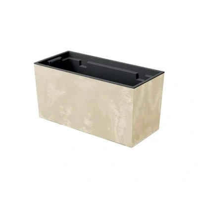 Imagen de Maceta URBI CASE BETON EFFECT , dimensiones (mm) 395x185x195, color Crema