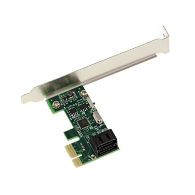 Imagen de Kalea INFORMATIQUE Tarjeta controladora de 2 Puertos PCI Express PCIe x1 para Discos Duros SATA. Formato Compacto, con chipset ASM1061. Perfil Alto y bajo.