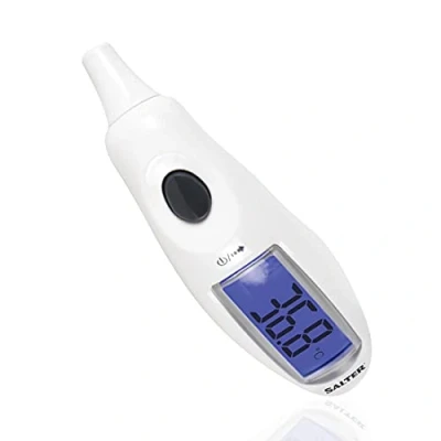 Imagen de Salter TE 150 EU Termómetro Digital De Oído Con Pantalla LCD Grande, Detector Fiebre, Lectura Temperatura Instantánea Apagado Automático, Memoriza Hasta 10 Lecturas, Indicador Batería Baja