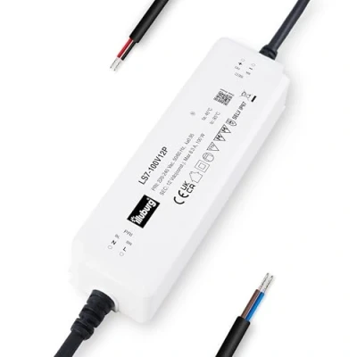 Imagen de illuburg Transformador LED 12V 100W Impermeable IP67 Sin Parpadeo para Tira Fuente de Alimentación Driver
