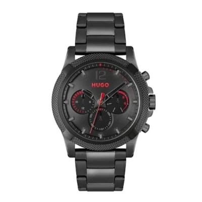 Imagen de HUGO Impress FOR HIM Cronógrafo schwarz schwarz, Hombre, Talla: One Size,