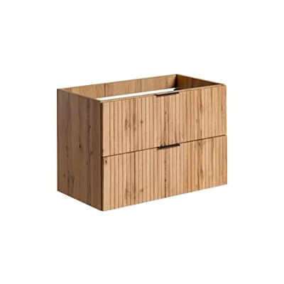 Imagen de PIASKI Mueble de Lavabo 80 cm ADEL Oak, con encimera o Empotrado, Colgante, Muebles baño (Solo Mueble)