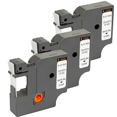Imagen de Cartridges Kingdom 3 Cintas de Etiquetas compatibles con Dymo D1 45020 (12mm x 7m) Blanco sobre Transparente