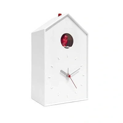 Imagen de Balvi Despertador Cucu Color Blanco Reloj de Mesa o Pared Pilas:1xAA + 2xC (no Incluidas) Plástico