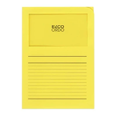 Imagen de Ordo &quot;Classico&quot; Subcarpetas de papel con ventana Amarillo brillante paquete 10