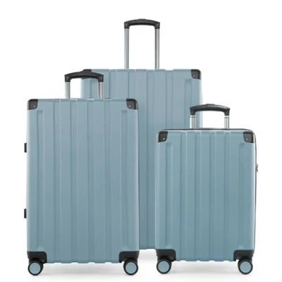 Imagen de HAUPTSTADTKOFFER Q Damm Set de 3 Maletas Equipaje Mano 54 cm, Maleta Mediana 68 cm + Grande Viaje 78 Carcasa Dura ABS, TSA, Piscina Azul