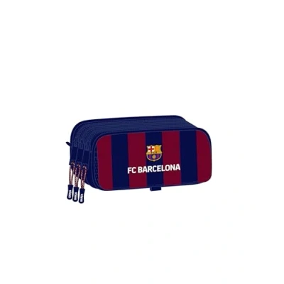 Imagen de Safta F.C. BARCELONA Portatodo Triple Big, Estuche Infantil, Niño, Ideal para Niños en Edad Escolar, Cómodo y Versátil, Calidad Resistencia, 21.5x8x10 cm, Color Azul marino/granate