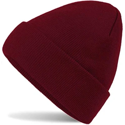Imagen de Hatstar gorro de invierno para mujer, punto fino hombre, unisex, suave y cálido, granate, Medium