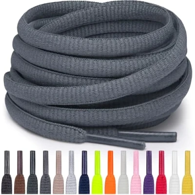 Imagen de Miscly Cordones Atléticos Ovalados Disponibles en Múltiples Longitudes y Colores (Gris, 69 cm)