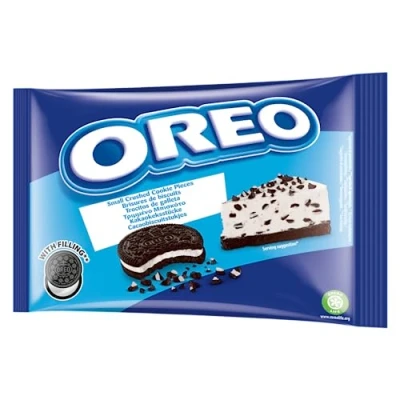 Imagen de Oreo Trocitos de Galleta Cacao y Relleno Vainilla Especial Toppings para Helados, Repostería Postres 400g