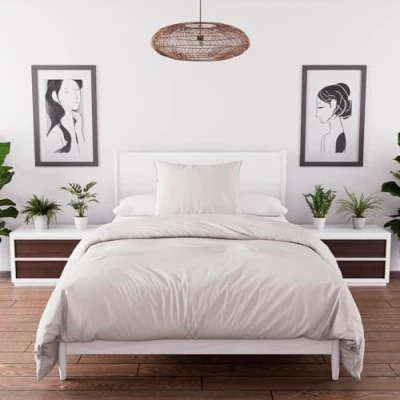 Imagen de Intemporel Juego de Funda nórdica Boheme Microfibra Lavada, Beige (Crudo), 140 x 200 cm