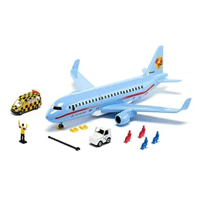 Imagen de siku 5402, Avión comercial con accesorios, Plástico, Azul claro, Versatilidad de juego, Compatible otros modelos a la misma escala