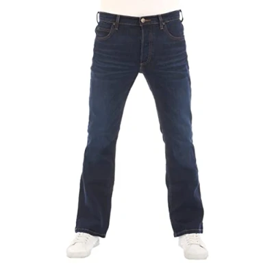Imagen de Lee Herren Jeans Bootcut Denver Hose Blau Jeanshose Männer Baumwolle Stretch Denim Blue w30 w31 w32 w33 w34 w36 w38 w40 w42 w44, Dark Elko (Lss1hdbu3), 38W / 32L