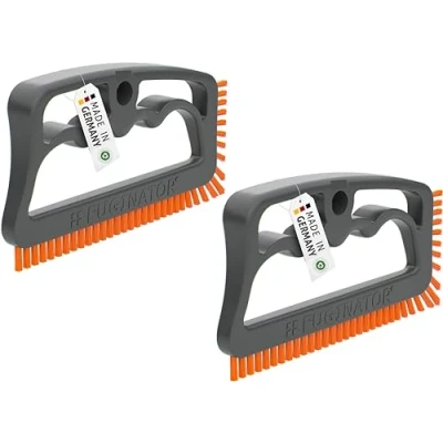 Imagen de Fuginator Juego de 2 cepillos para juntas en gris/naranja cepillo Limpieza baño,aseo,cocina,etc. azulejos pared y suelo Práctico
