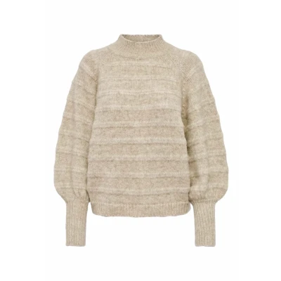 Imagen de ONLY Onlcelina Life L/S High Jersey CC Knt Suter Pulver, Birch/Detalle: w. Melange, XL para Mujer