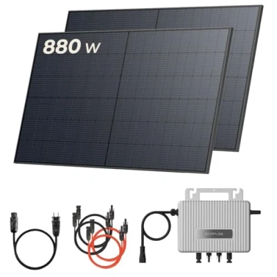 Imagen de Solarway 880W Balkonkraftwerk Enchufe completo de 800 W, inversor sistema solar, 440 módulos solares bifaciales y Envertech accesorios