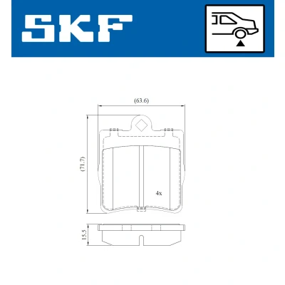 Imagen de SKF VKBP 90434 Juego de pastillas freno no preparado para indicador desgaste MERCEDES BENZ: Clase C Berlina, E T modell, S Coupé