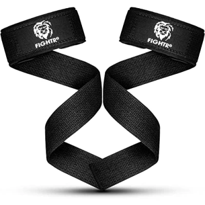 Imagen de FIGHTR Powerlifting y Bodybuilding, Levantamiento de Pesas, Agarres para Gym, Agarraderas Gimnasio, Lifting Straps