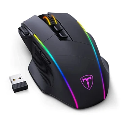 Imagen de 3 Wireless Ratón para Gaming, Tri Mode 2.4G/USB C/Bluetooth Mouse hasta 10000DPI, Chroma RGB retroiluminado, ergonómico con 8 Botones programables, Memoria incorporada, PC, Mac Gamer