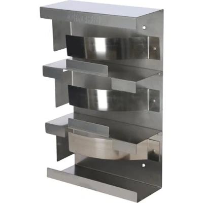 Imagen de Kerbl Soporte Pared 3 Comp. Guantes de Acero INOX, con Muelle