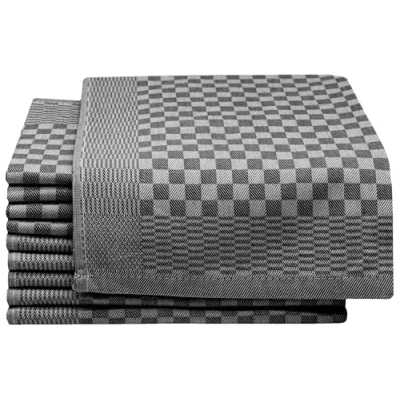Imagen de ZOLLNER 10 Trapos de Cocina algodón a Cuadros, 46x70cm, 220 g, Negro