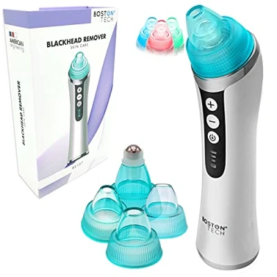 Imagen de Limpiador Facial Poros Removedor de puntos negros Ultima Tecnología Succionador impurezas 4 Cabezales intercambiables, 3 niveles potencia. Cargador USB. Lumino Belleza Modelo BE107