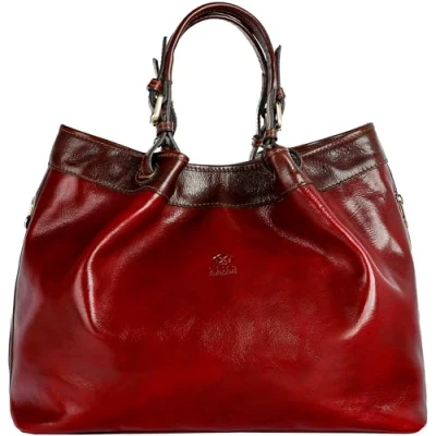 Imagen de Time Resistance Bolso de Mano para Mujer Piel Hecho a en Italia con Cuero Auténtico Vachetta Ideal Todos los Días o Ocasiones Especiales