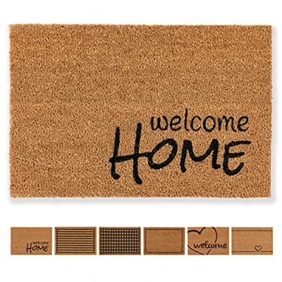 Imagen de Carpido Felpudo Coco Welcome Home Design Clean Run 40x60 cm para Puertas de Interior Antibacteriano Material Natural