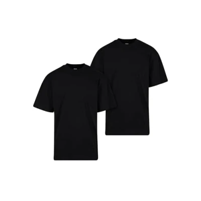 Imagen de Urban Classics TEE 2PACK Camiseta básica, Hombre, Talla: 4XL, Black+black