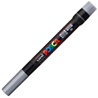Imagen de Uni Ball 181682 Marcador POSCA con punta de pincel, plateado