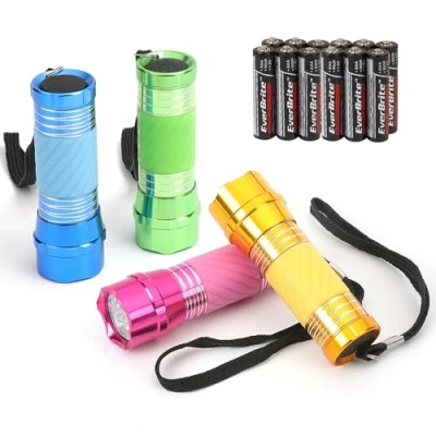 Imagen de EverBrite 4PC Mini Linterna LED con Mango Brillante, Multi Colores, 12pc Pilas incluidas, Infantil de amarillo,azul,rojo,verde, Buen Regalo para Chicos